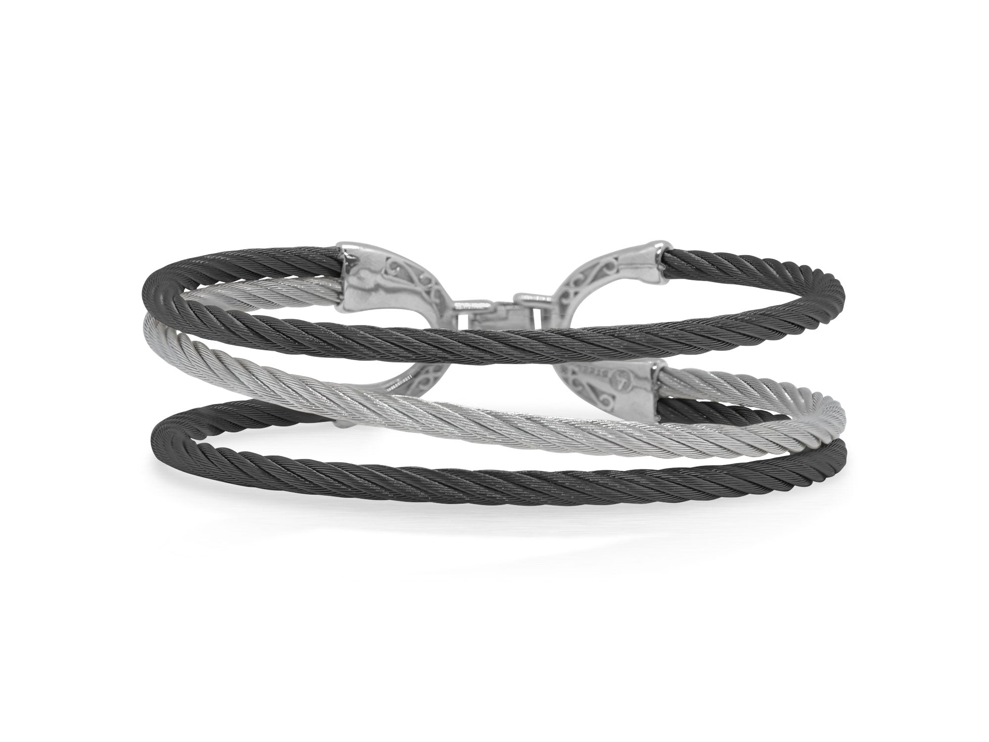 Black & Grey Cable Transverse Bracelet