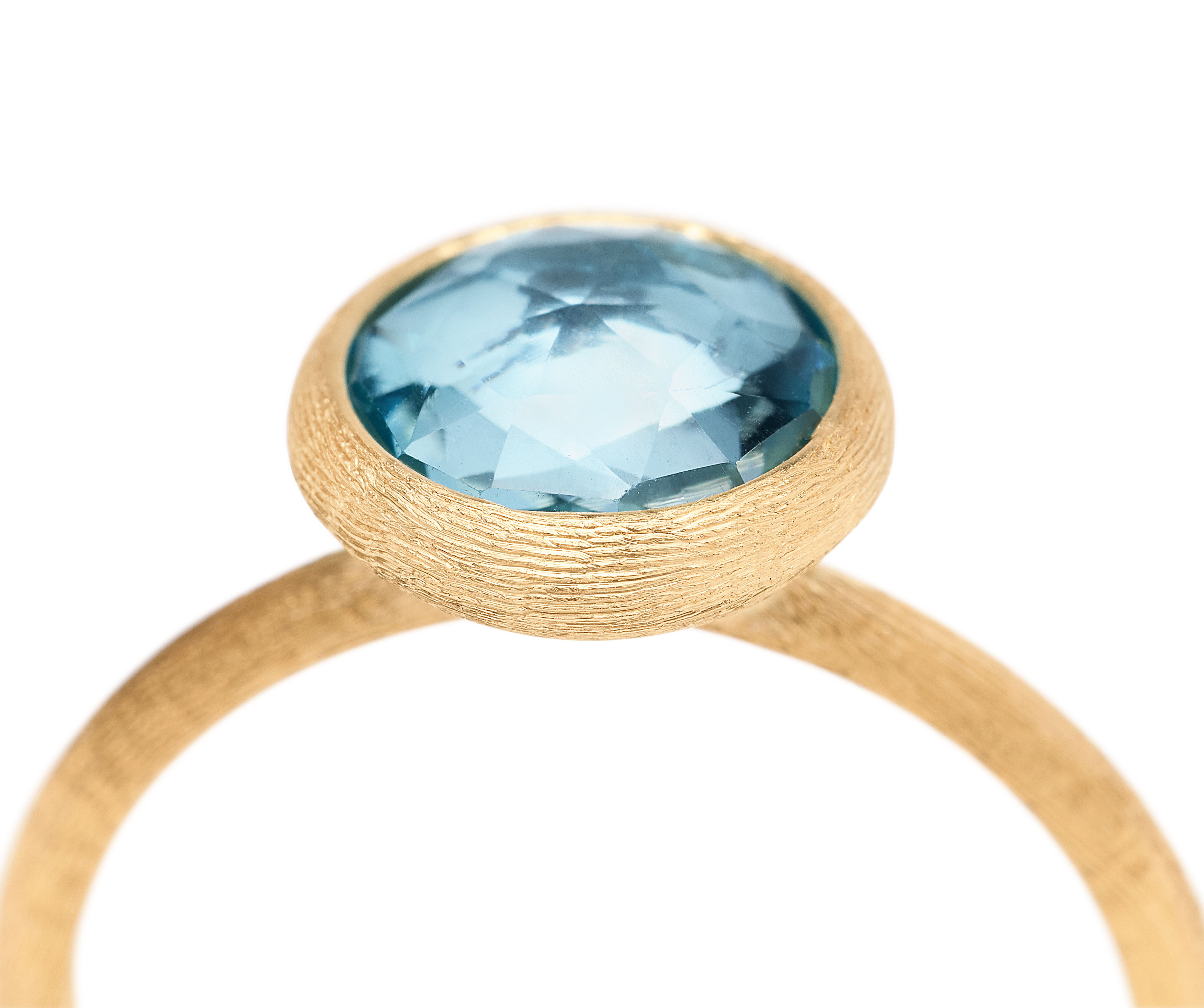 18K YELLOW GOLD BLUE TOPAZ RING FROM THE JAIPUR COLLECTION