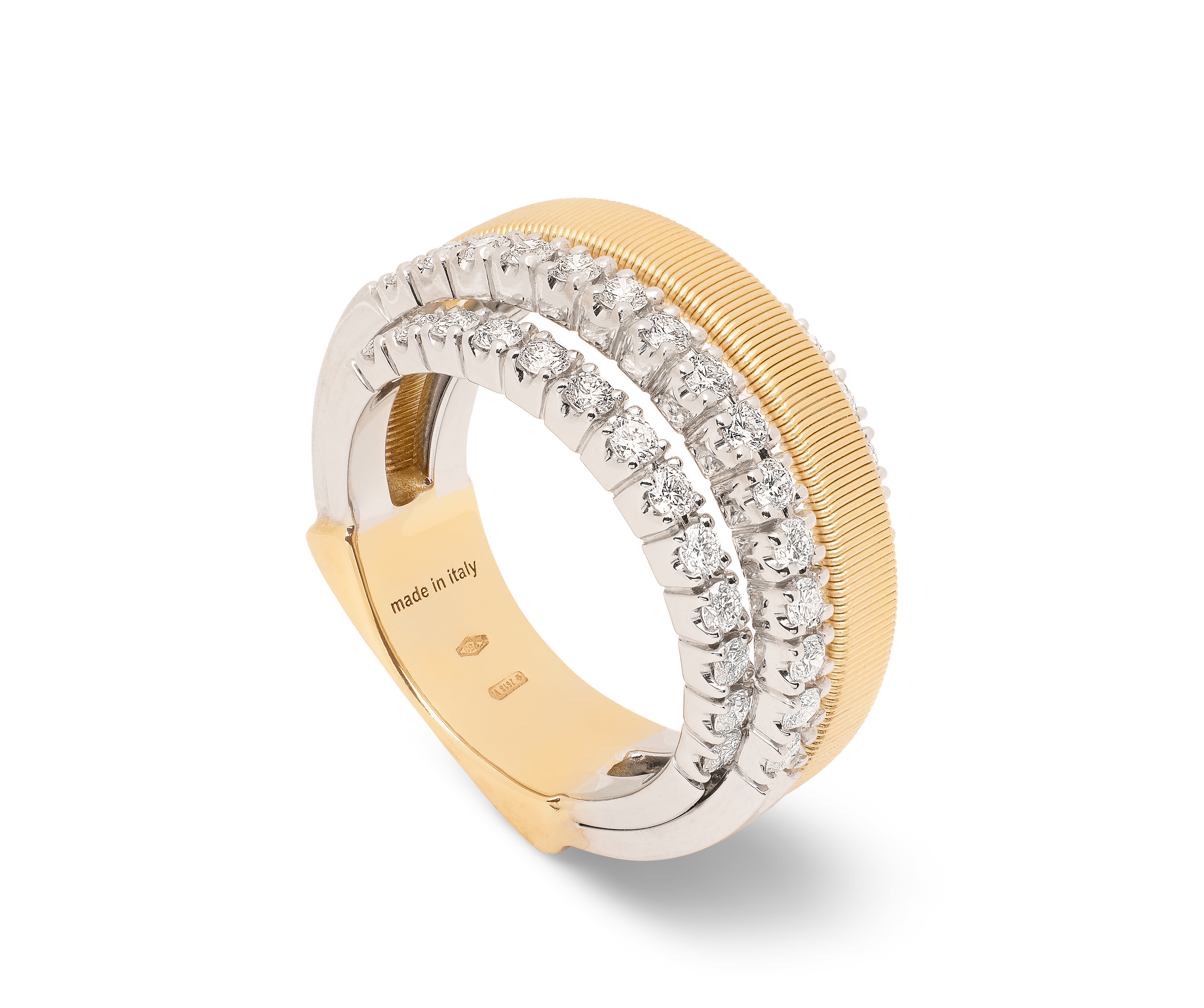 18K YELLOW AND WHITE GOLD DIAMOND RING FROM THE MASAI COLLECTION 1.23CT