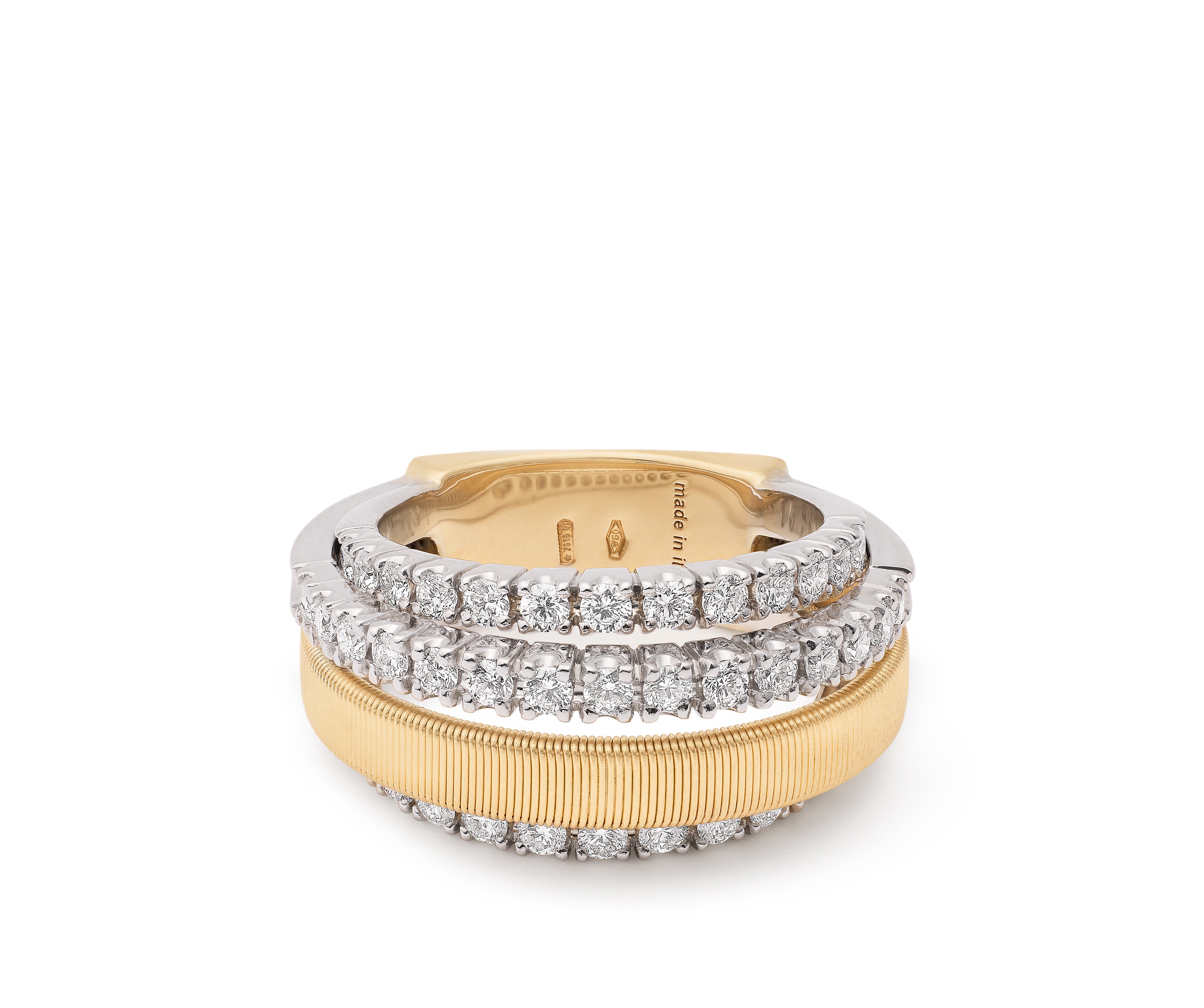 18K YELLOW AND WHITE GOLD DIAMOND RING FROM THE MASAI COLLECTION 1.23CT