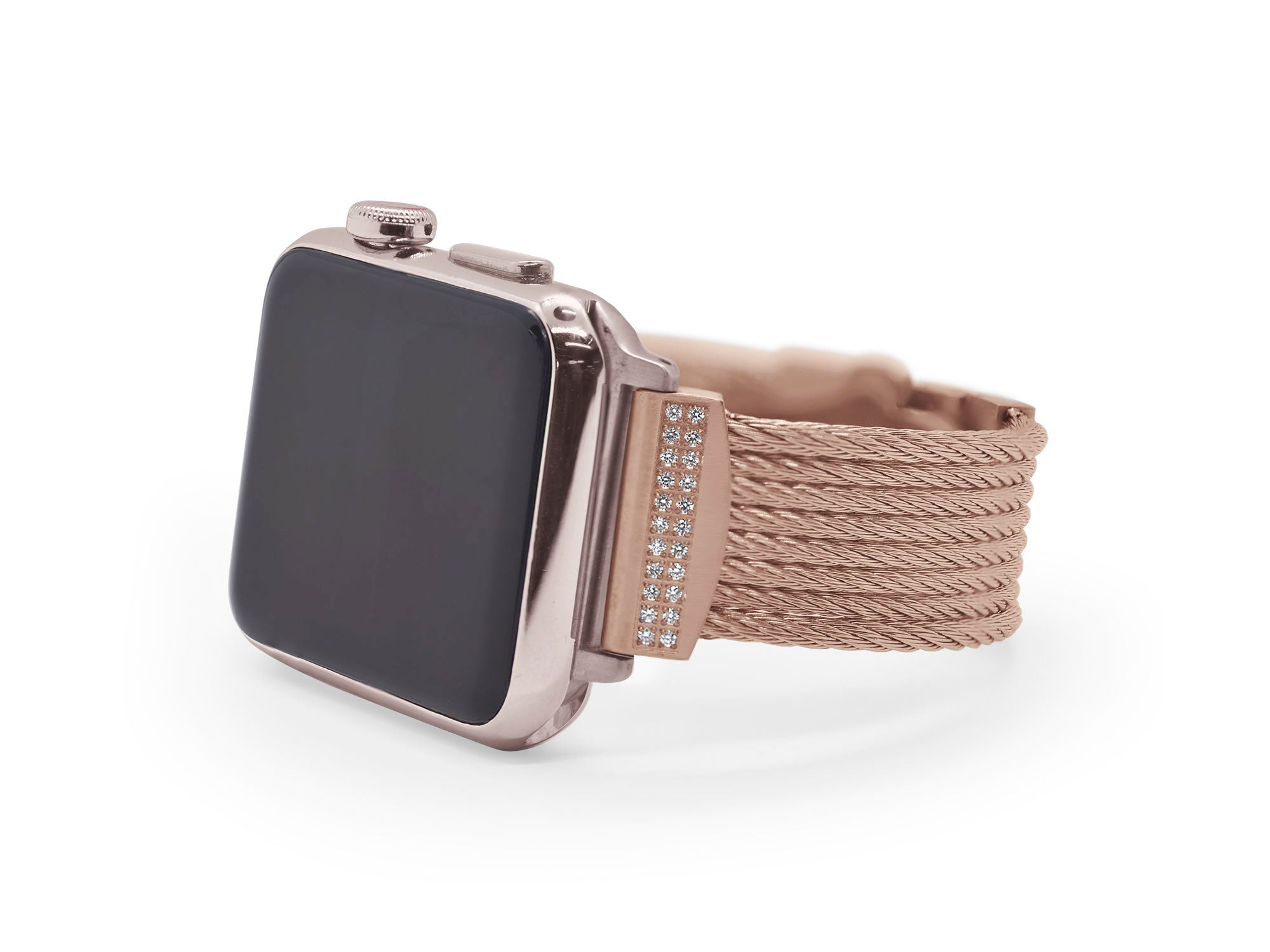 iALOR Rose Cable 8-Row Apple Watch Band® with Diamonds (fits 38-42mm watch)