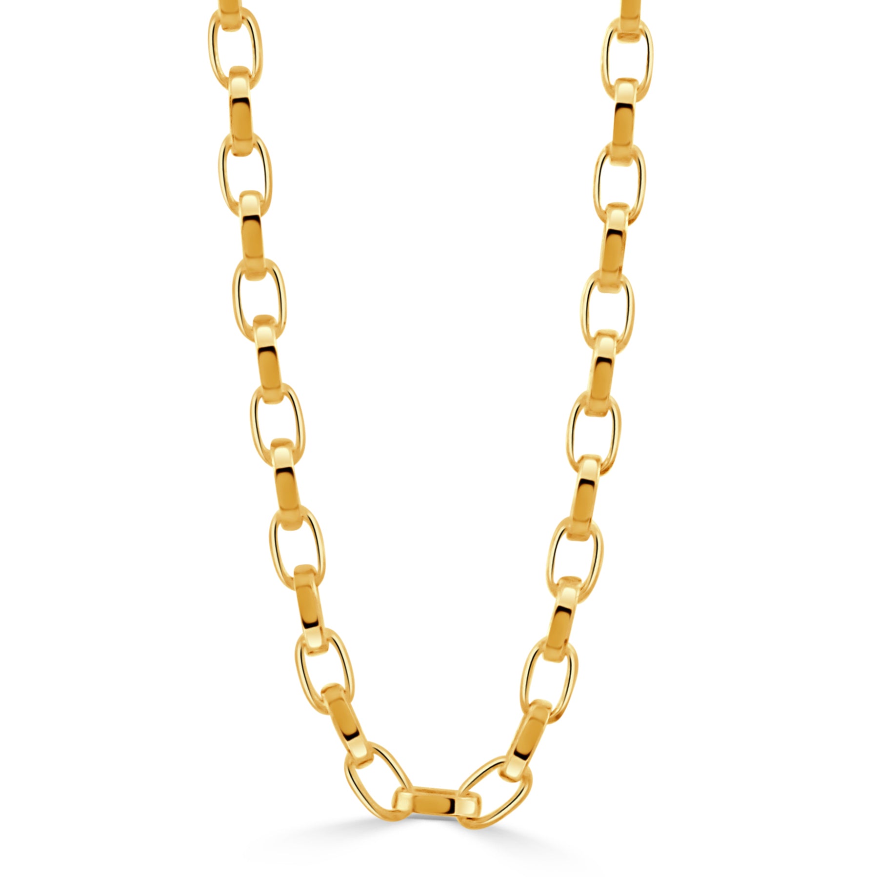 18K YELLOW GOLD LARGE LINK 18 INCH BOX CHAIN