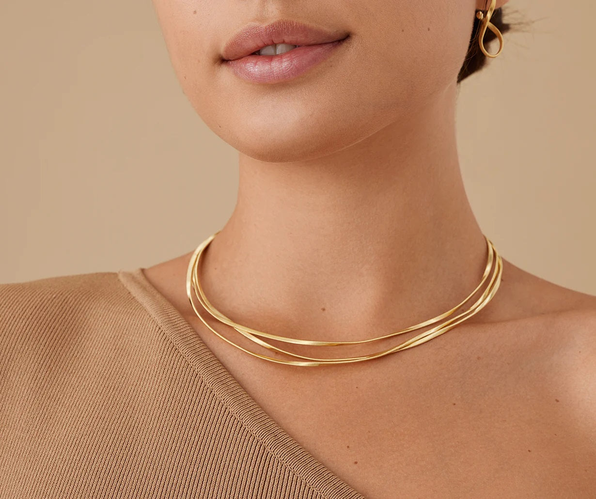 18K YELLOW GOLD 3-STRAND NECKLACE FROM THE  MARRAKECH COLLECTION