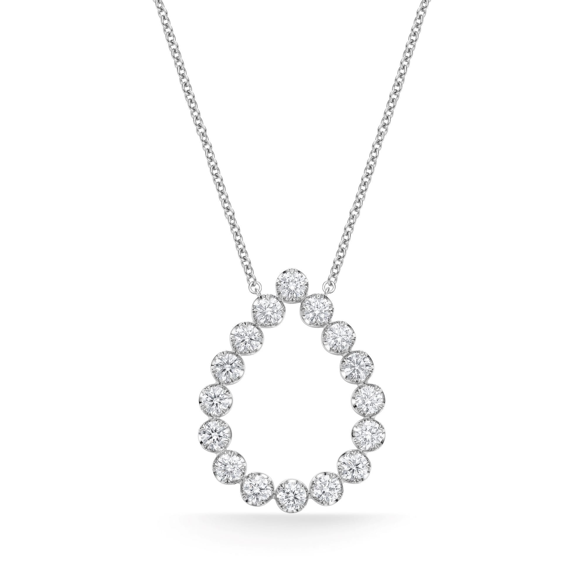 18KW PEAR SHAPED DIAMOND NECKLACE