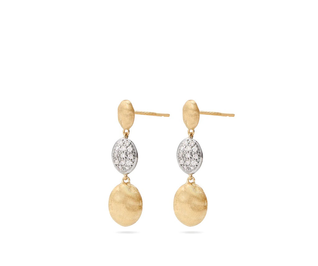 18K YELLOW GOLD AND DIAMOND TRIPLE DROP EARRINGS FROM THE SIVIGLIA COLLECTION