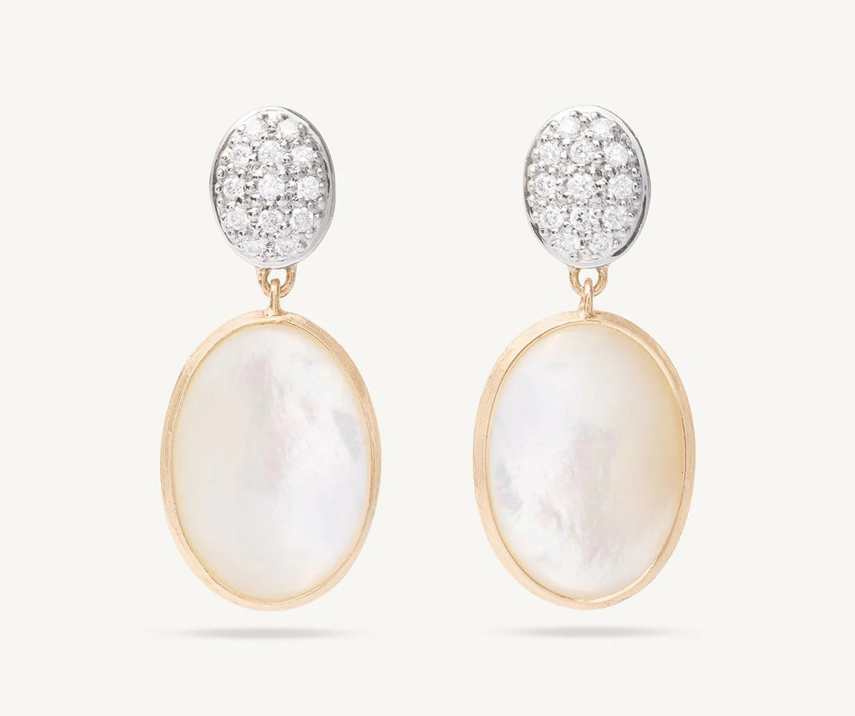 18K YELLOW GOLD MOTHER OF PEARL & DIAMOND DROP EARRINGS FROM THE SIVIGLIA COLLECTION