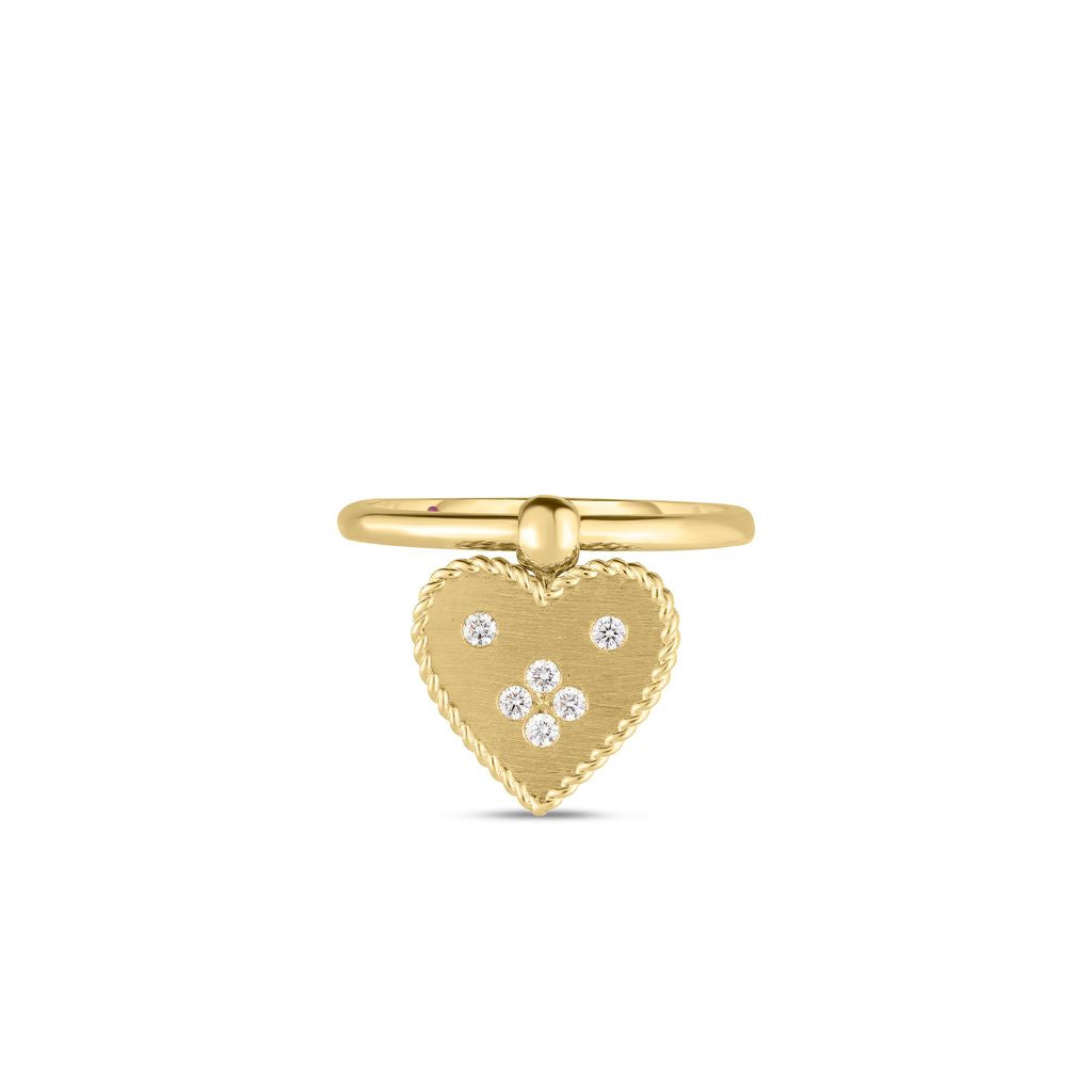 18K YELLOW GOLD AND DIAMOND HEART RING FROM THE VENETIAN PRINCESS COLLECTION