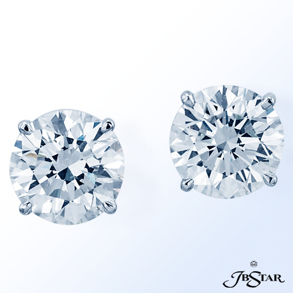 JB STAR THESE STUNNING ROUND DIAMOND STUD EARRINGS ARE HANDCRAFTED WITH PERFECTLY MATCHING ROUND DIA