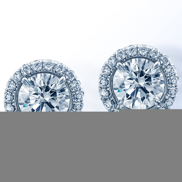 JB STAR STUNNING ROUND DIAMOND EARRINGS FEATURE 3.54CTW OF ROUND DIAMONDS WITH PERFECTLY MATCHED PAV