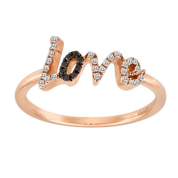 Meira T 14k Rose Gold Pave Diamond Love Ring SHOP FOR THE CURE