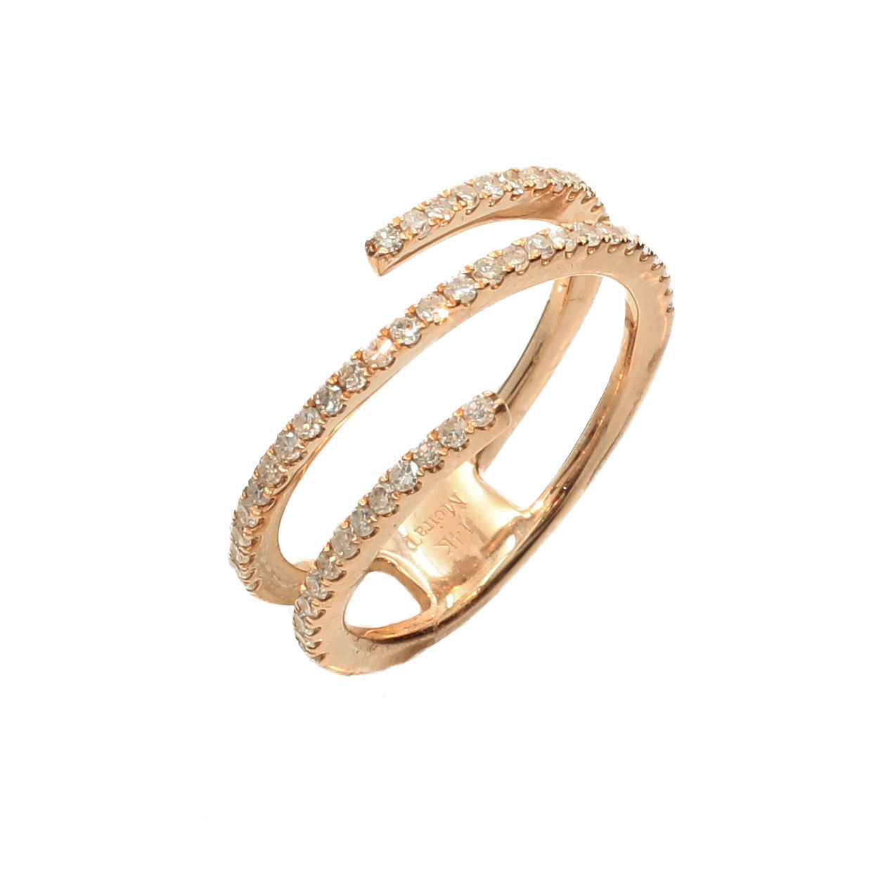 Meira T 14k Rose Gold Diamond Encrusted Ring