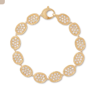 Lunaria Collection 18K Yellow Gold and Diamond Pavé Link Bracelet
