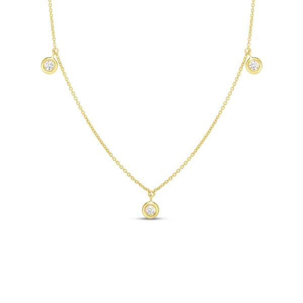 ROBERTO COIN 18K YELLOW GOLD & 0.14CT DIAMOND STATION NECKLACE