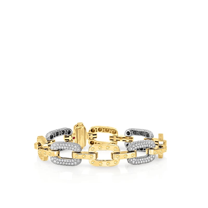 ROBERTO COIN 18KT GOLD BRACELET WITH 5 DIAMOND LINKS FROM THE POIS MOI