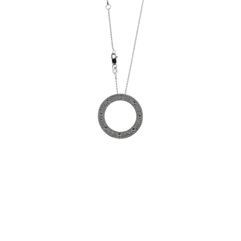ROBERTO COIN LARGE-PAVE-DIAMOND-CIRCLE-PENDANT FROM THE POIS MOI