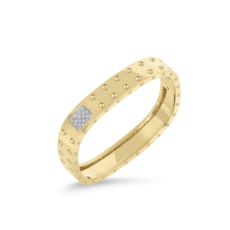 ROBERTO COIN 2-ROW-SQUARE-BANGLE-WITH-DIAMONDS FROM THE POIS MOI