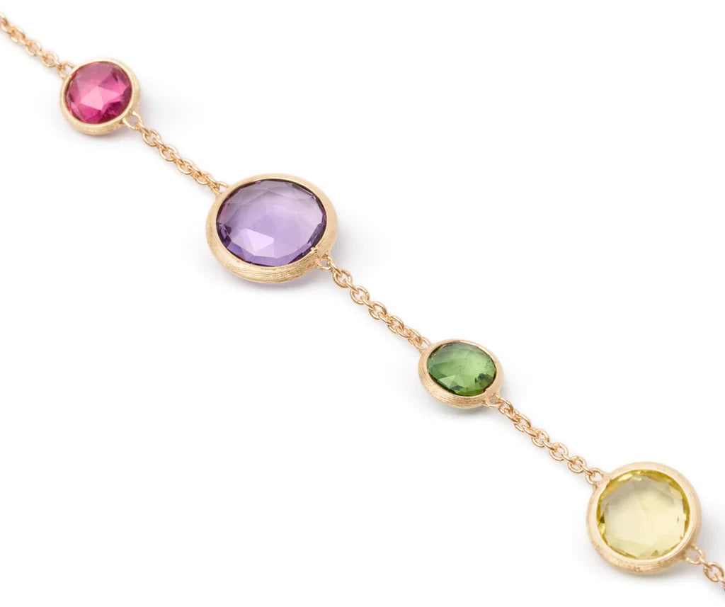 18K YELLOW GOLD MIXED GEMSTONE BRACELET FROM THE JAIPUR COLLECTION