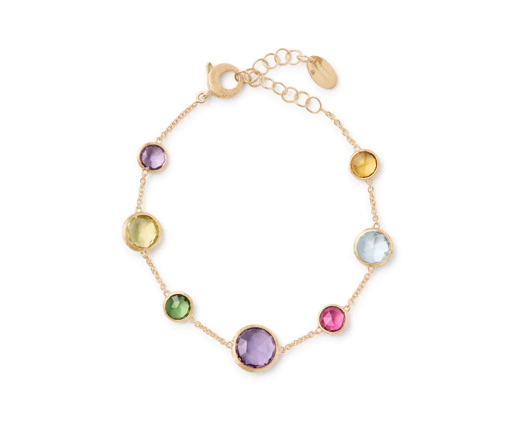 18K YELLOW GOLD MIXED GEMSTONE BRACELET FROM THE JAIPUR COLLECTION