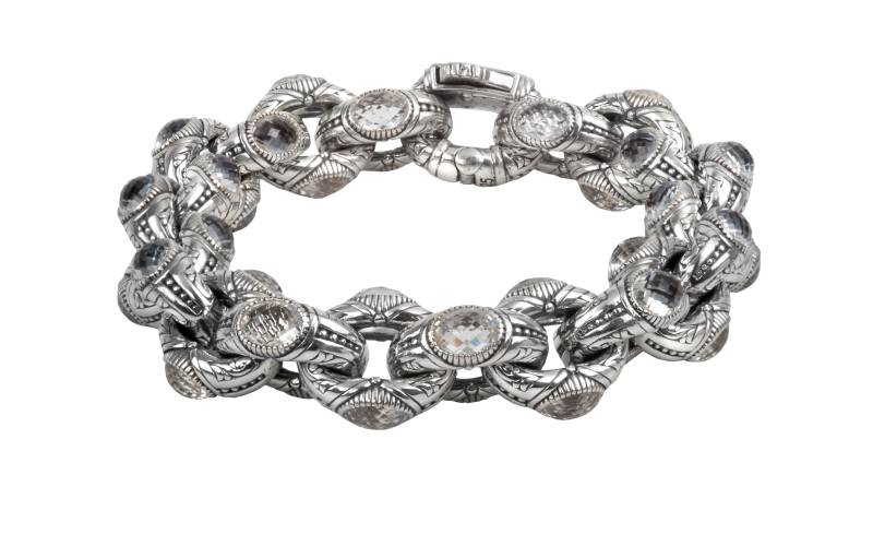 KONSTANTINO STERLING SILVER BRACELET CRYSTAL FROM THE PYTHIA COLLECTION