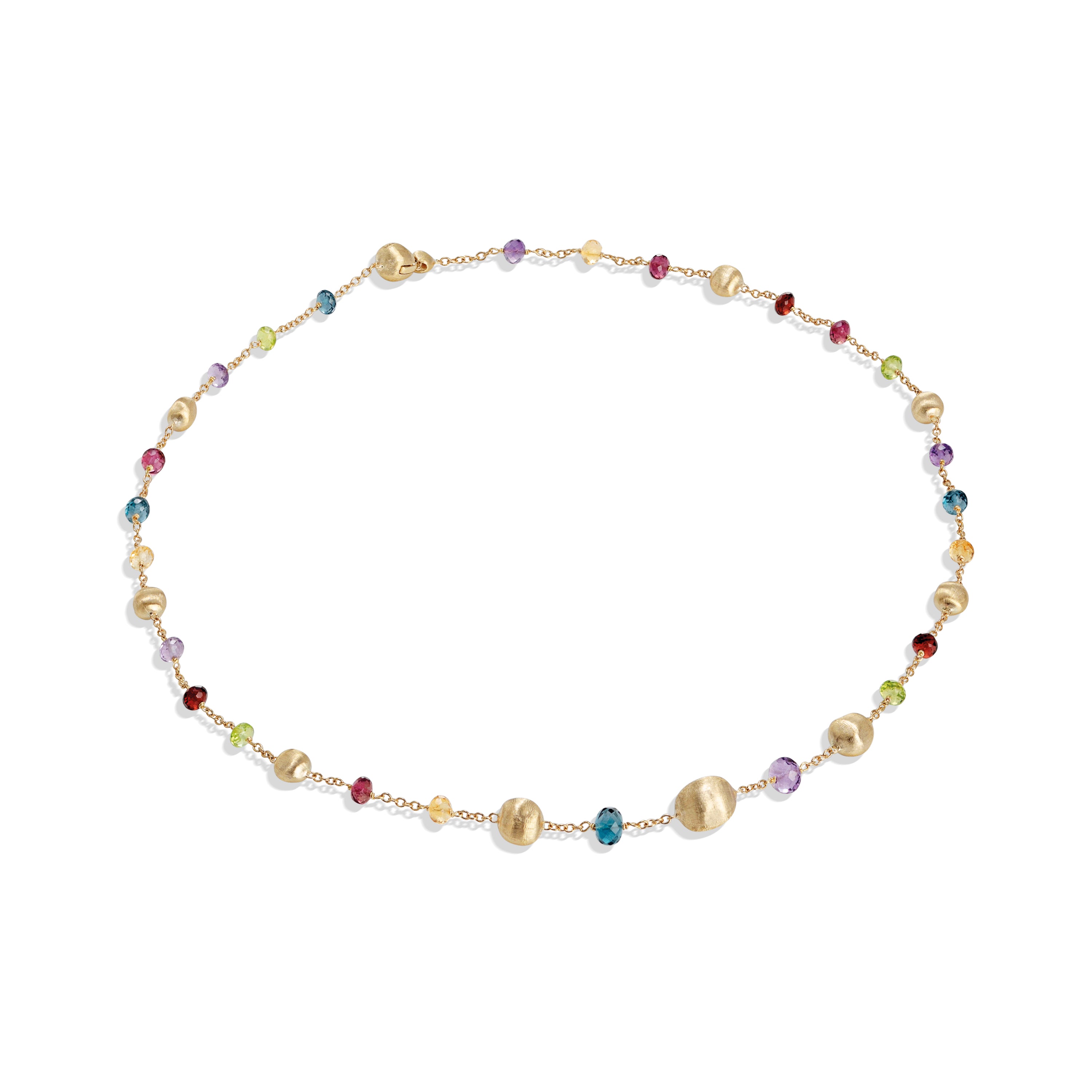 18K YELLOW GOLD MIXED GEMSTONE NECKLACE FROM THE AFRICA COLLECTION