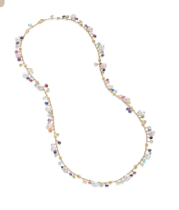 Paradise Collection 18K Yellow Gold Mixed Gemstone and Pearl Medium Necklace