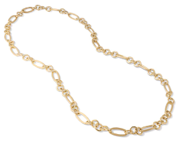 Jaipur Link Collection 18K Yellow Gold Mixed Link Long Convertible Necklace