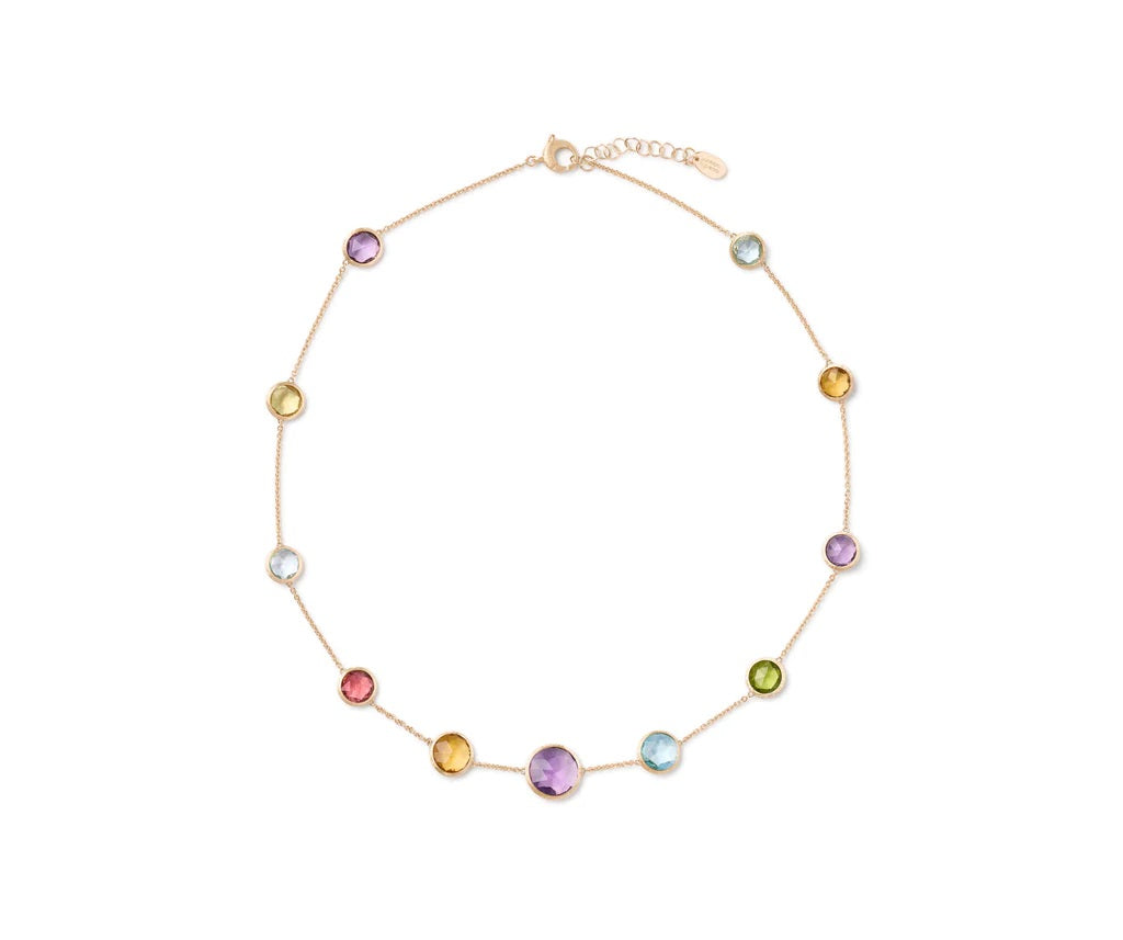 18K YELLOW GOLD MIXED GEMSTONE NECKLACE FROM THE JAIPUR COLLECTION