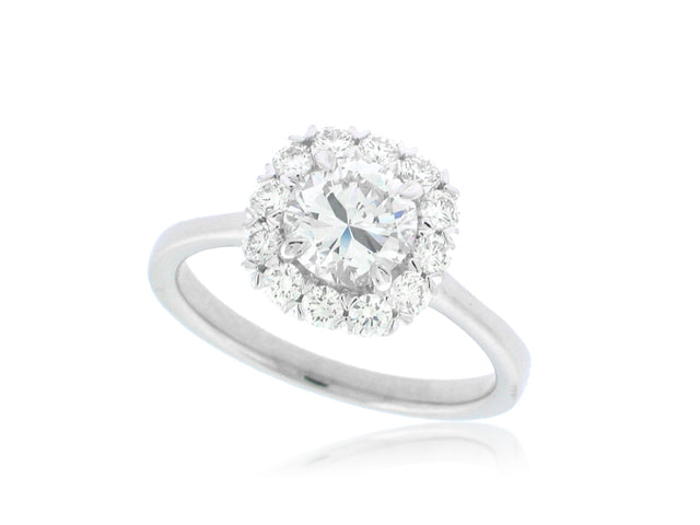 CHRISTOPHER DESIGNS 18K WHITE GOLD DIAMOND ENGAGEMENT RING WITH A .56CT SI1/G IN CENTER AND THE MOUNTING 0.32CTSI1/I