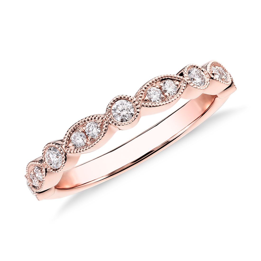18K ROSE GOLD AND DIAMOND BAND .15CT