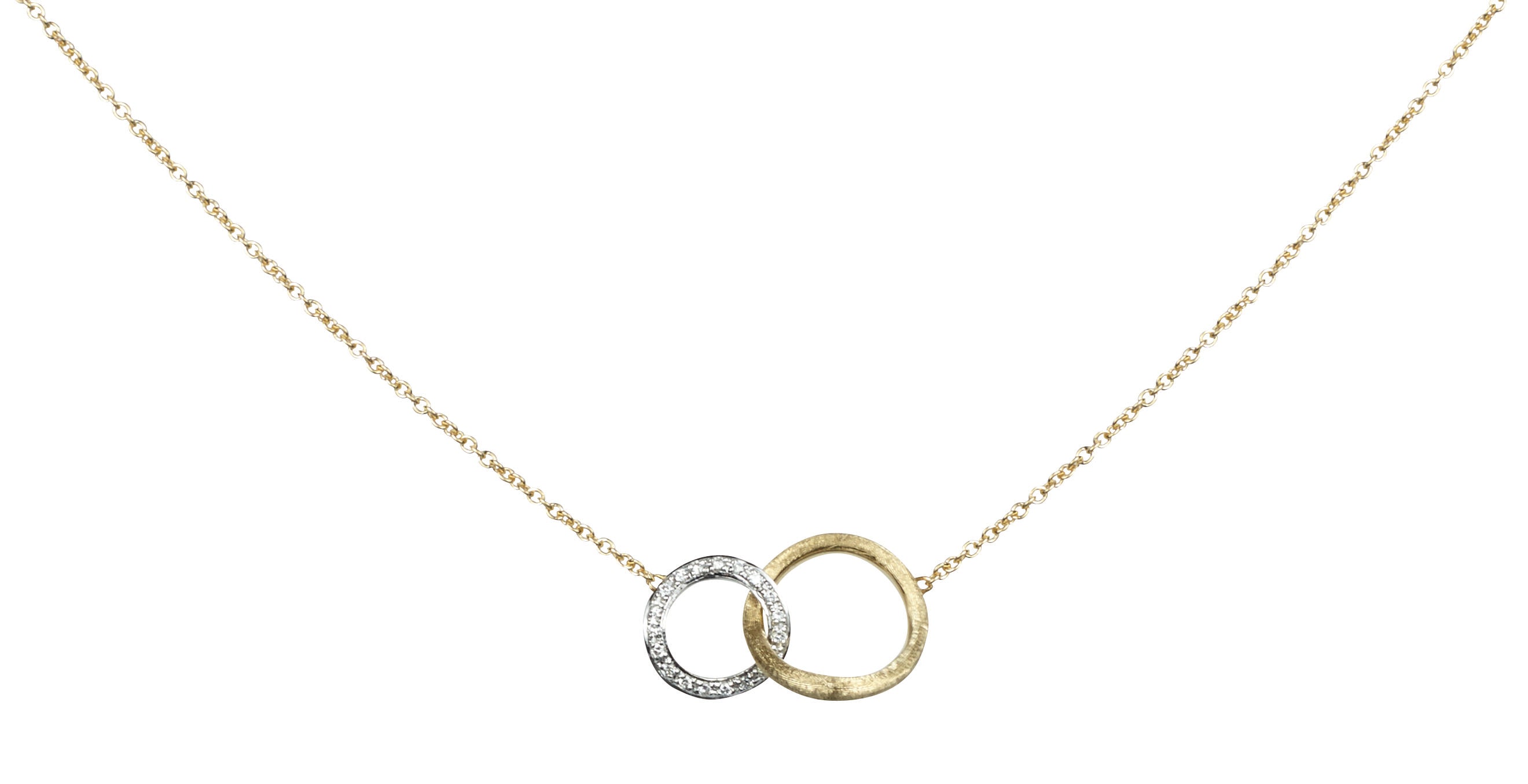 18K YELLOW AND WHITE GOLD DIAMOND CIRCLE NECKLACE FROM THE JAIPUR COLLECTION