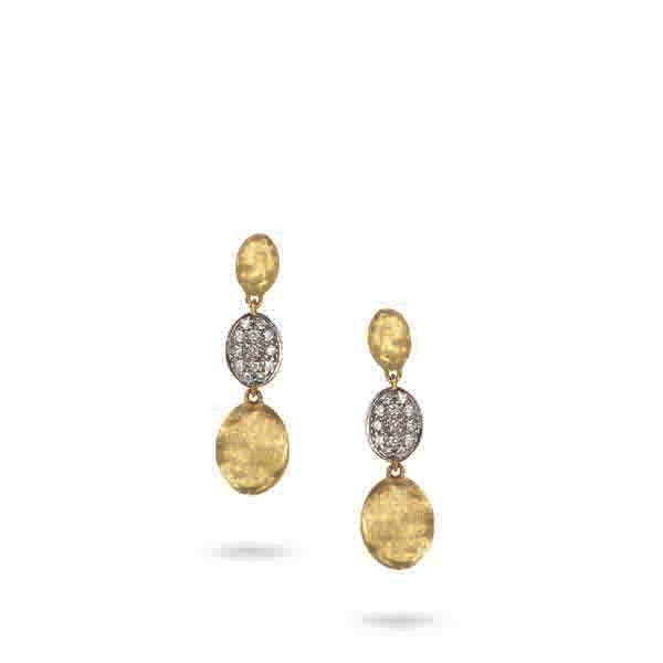 18K YELLOW GOLD AND DIAMOND TRIPLE DROP EARRINGS FROM THE SIVIGLIA COLLECTION