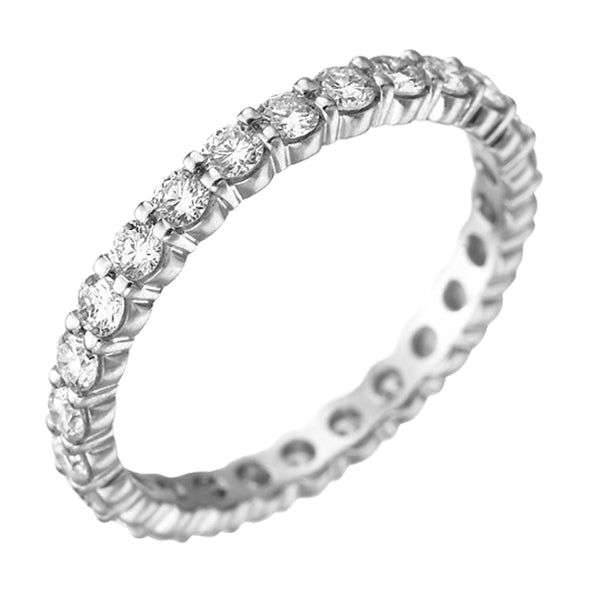 MEMOIRE 18K WHITE GOLD 1.00CT DIAMOND ETERNITY BAND FROM THE PETITE PRONG COLLECTION