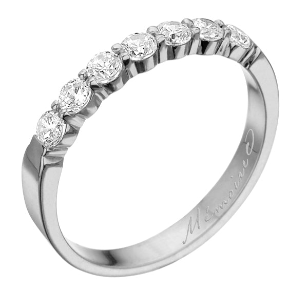 MEMOIRE 18K WHITE GOLD 0.50CT DIAMOND WEDDING RING FROM THE PETITE PRONG COLLECTION