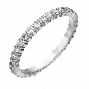 MEMOIRE 18K WHITE GOLD .50CT DIAMOND ETERNITY BAND FROM THE PETITE PRONG COLLECTION