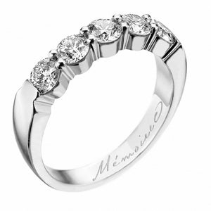 MEMOIRE 18K WHITE GOLD 1.00CT DIAMOND WEDDING RING