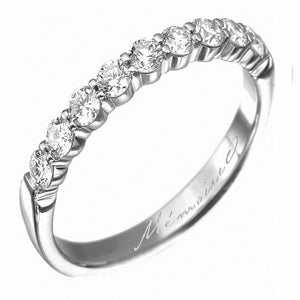 MEMOIRE 18K WHITE GOLD 0.75CT DIAMOND WEDDING RING