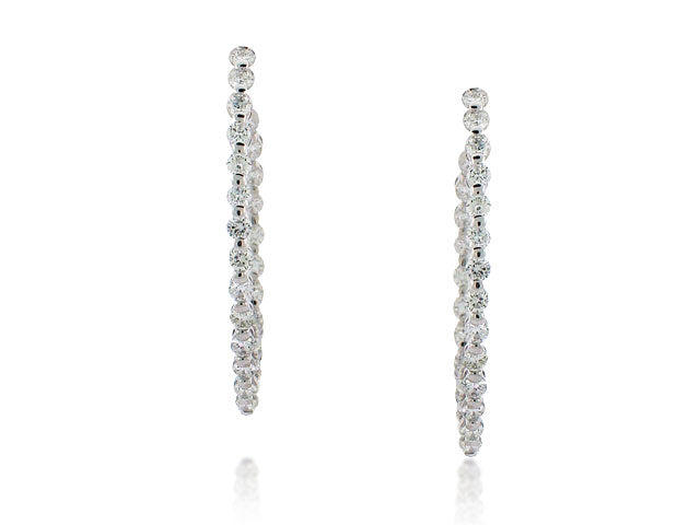 MEMOIRE 18K WHITE GOLD 1.10CT DIAMOND INSIDE OUT HOOP EARRINGS FROM THE DIAMOND HOOP COLLECTION