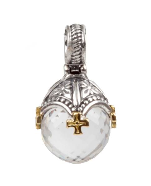 KONSTANTINO STERLING SILVER & 18K GOLD PENDANT CRYSTAL FROM THE PYTHIA COLLECTION