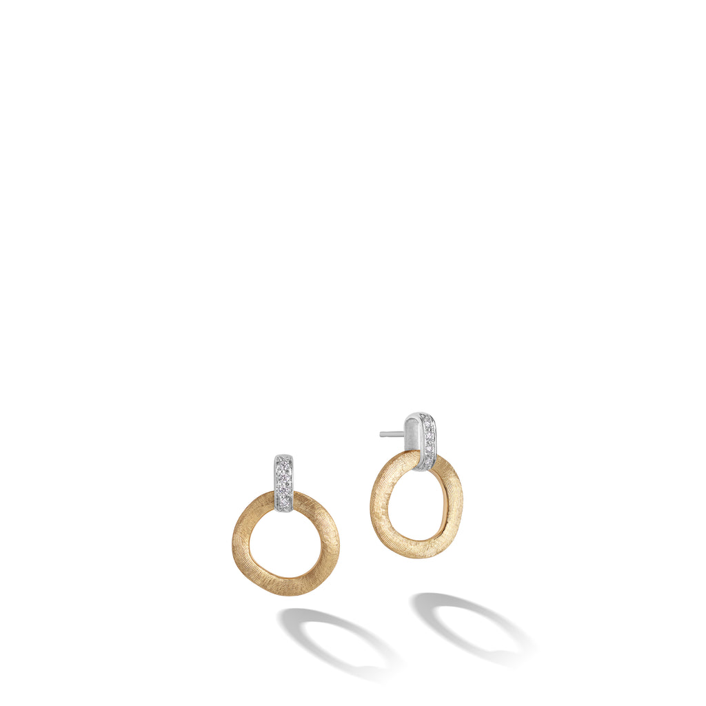 MARCO BICEGO JAIPUR COLLECTION 18K GOLD STUD EARRINGS WITH DIAMONDS