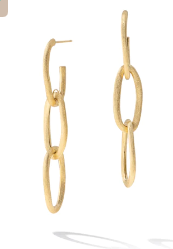 Jaipur Link Collection 18K Yellow Gold Oval Triple Link Earrings