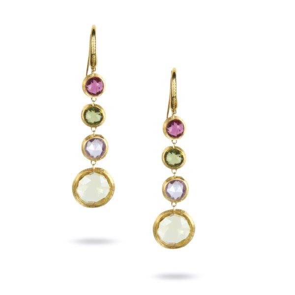 18K YELLOW GOLD MIXED GEMSTONE EARRINGS FROM THE JAIPUR COLLECTION