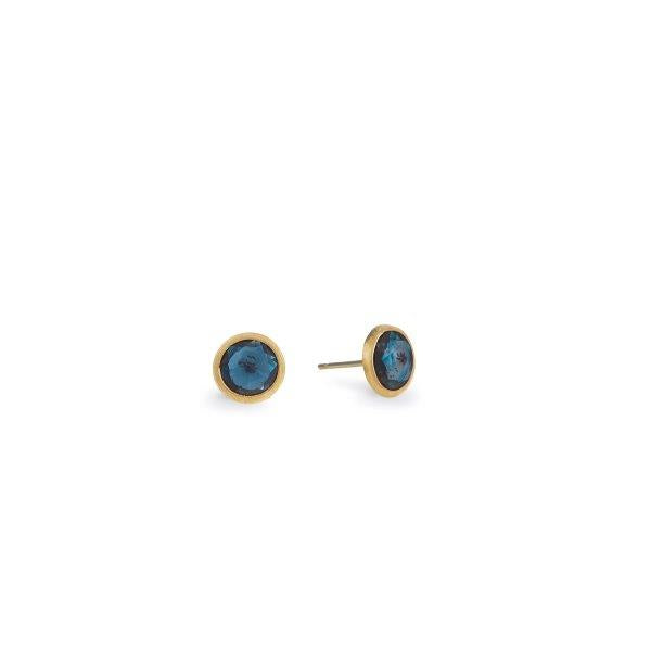 18K GOLD LONDON BLUE TOPAZ EARRINGS FROM THE JAIPUR COLLECTION