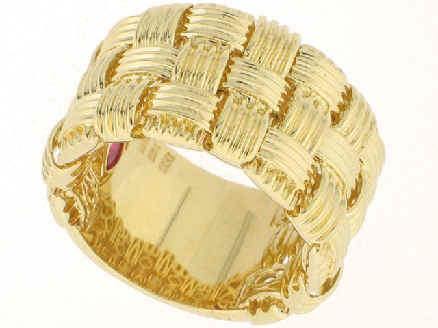 ROBERTO COIN 18K YELLOW GOLD WIDE BAND FROM THE APPASSIONATA COLLECTION
