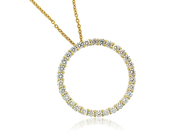 ROBERTO COIN 18K YELLOW GOLD 2.68CT SI/G-H DIAMOND CIRCLE OF LIFE PENDANT FROM THE DIAMOND COLLECTION