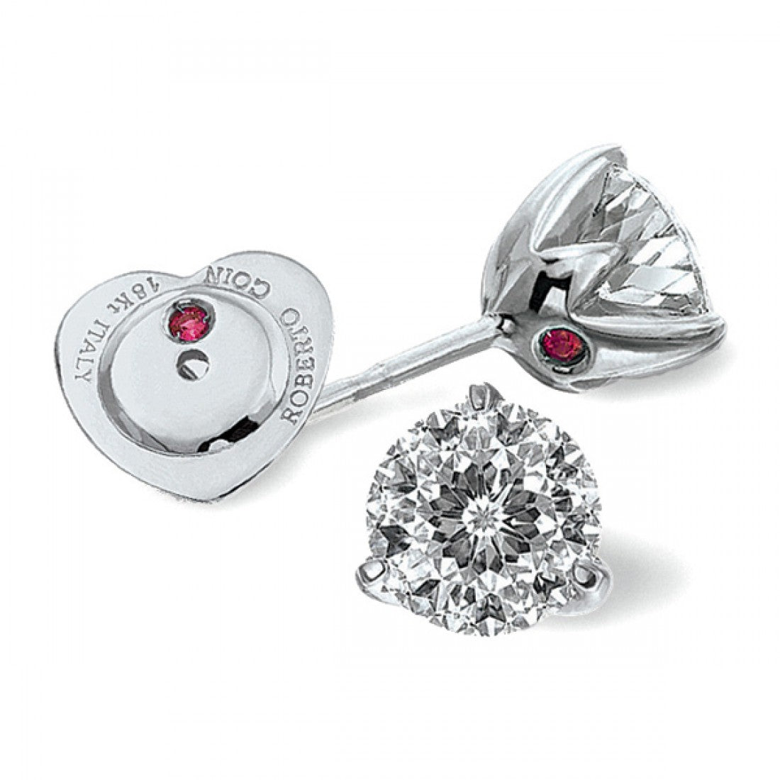 ROBERTO COIN 18K WHITE GOLD DIAMOND STUDS (ALL SIZES AVAILABLE) FROM THE CENTO COLLECTION