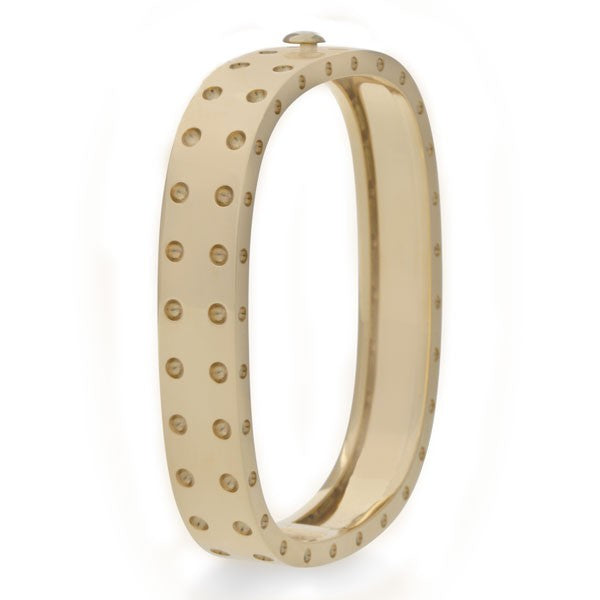 ROBERTO COIN 18K YELLOW GOLD 2 ROW BANGLE BRACELET FROM THE POIS MOI COLLECTION