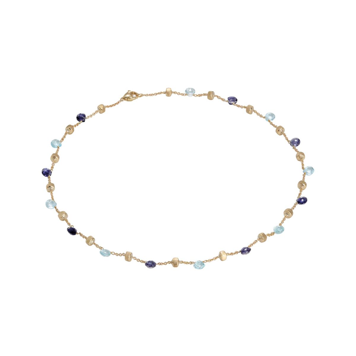 PARADISE COLLECTION 18K YELLOW GOLD MIXED STONE COLLAR NECKLACE