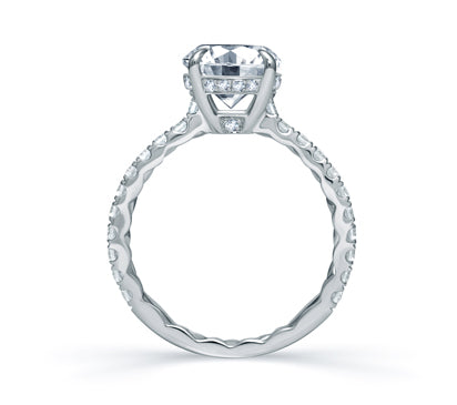 A.JAFFE QUILTED COLLECTION QUILTED FRENCH PAVÉ ROUND DIAMOND CENTER ENGAGEMENT RING 0.48