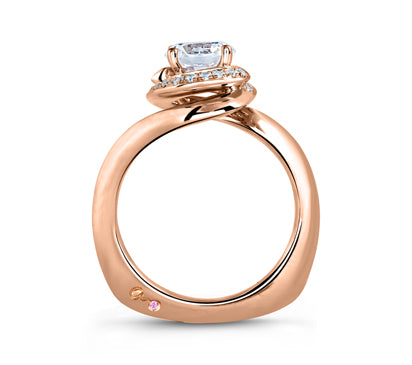 A.JAFFE SEASONS OF LOVE ROSE GOLD SWIRL DIAMOND WITH NATURAL PINK DIAMONDS EMBEDDED IN SIGNATURE 0.