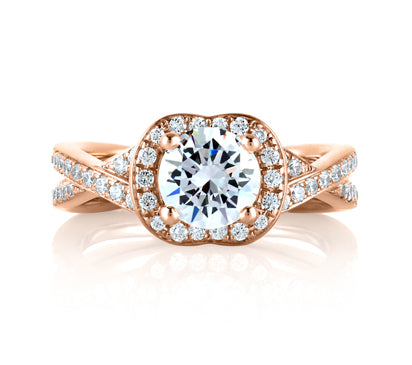 A.JAFFE SEASONS OF LOVE ROSE GOLD CROSSOVER DIAMOND WITH NATURAL PINK DIAMONDS EMBEDDED IN SIGNATUR